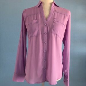 Lavender Button Down w/ Adjustable Sleeves